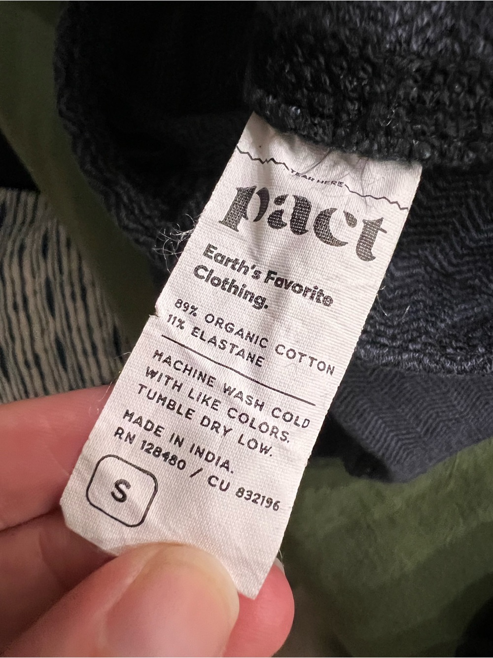 ‼️NWOT: Pact Organic Blue Textured Pocket Leggings - S - Picture 8 of 8